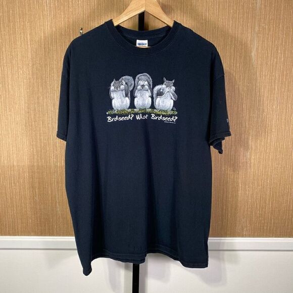 Gildan Men's Dixie Caverns Virginia Birdseed? What Birdseed T-Shirt Black XL - Picture 1 of 7